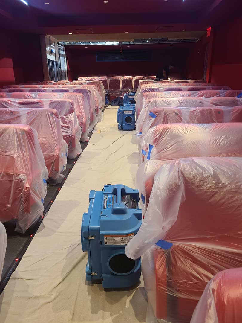 ITS Environmental Services Mold Removal Job Movie Theater Seats